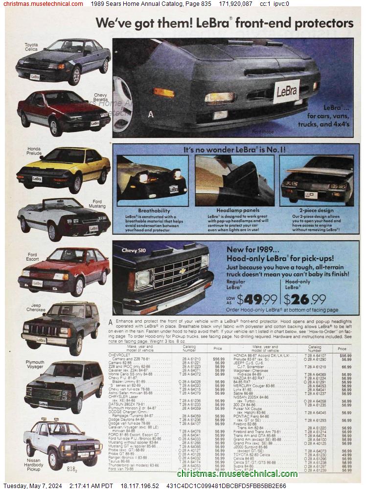 1989 Sears Home Annual Catalog, Page 835