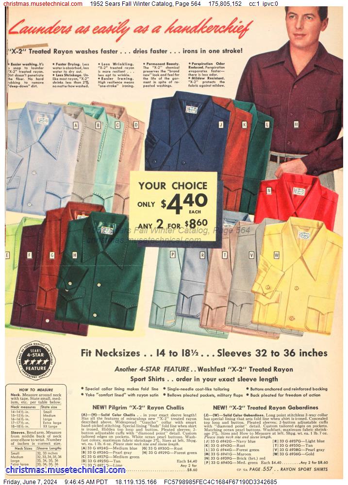 1952 Sears Fall Winter Catalog, Page 564