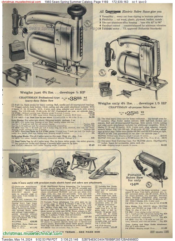 1960 Sears Spring Summer Catalog, Page 1169