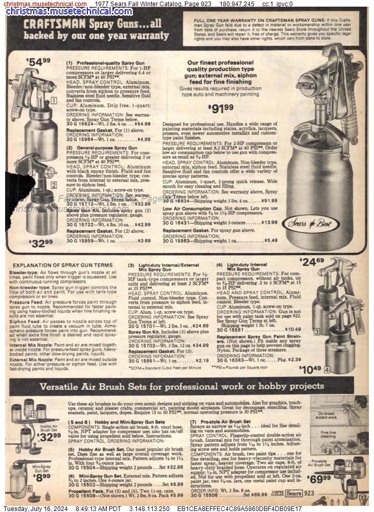 1977 Sears Fall Winter Catalog, Page 923