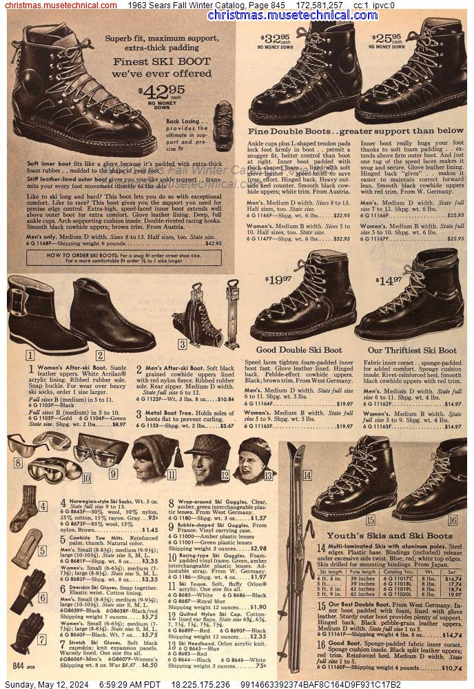 1963 Sears Fall Winter Catalog, Page 845