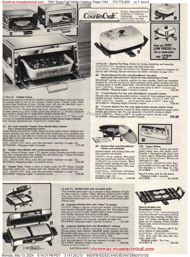 1981 Sears Fall Winter Catalog, Page 1164