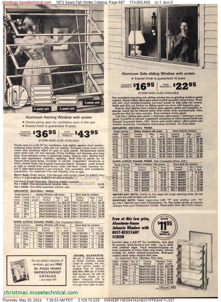 1973 Sears Fall Winter Catalog, Page 687