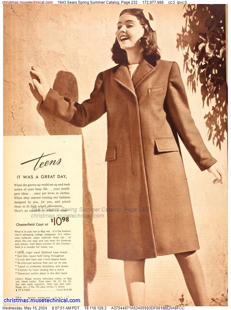 1943 Sears Spring Summer Catalog, Page 232