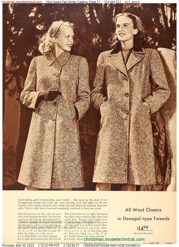 1944 Sears Fall Winter Catalog, Page 71