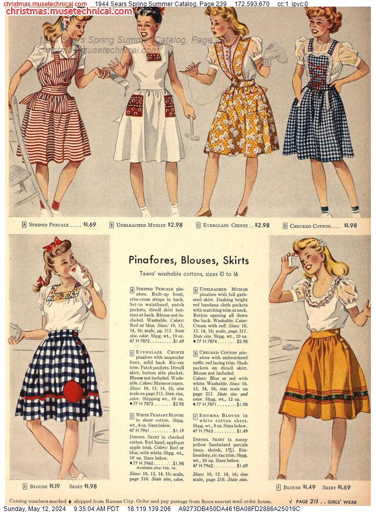 1944 Sears Spring Summer Catalog, Page 239