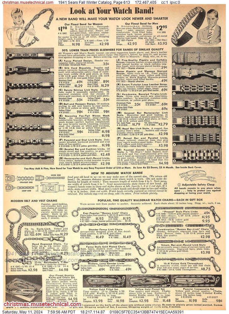 1941 Sears Fall Winter Catalog, Page 613