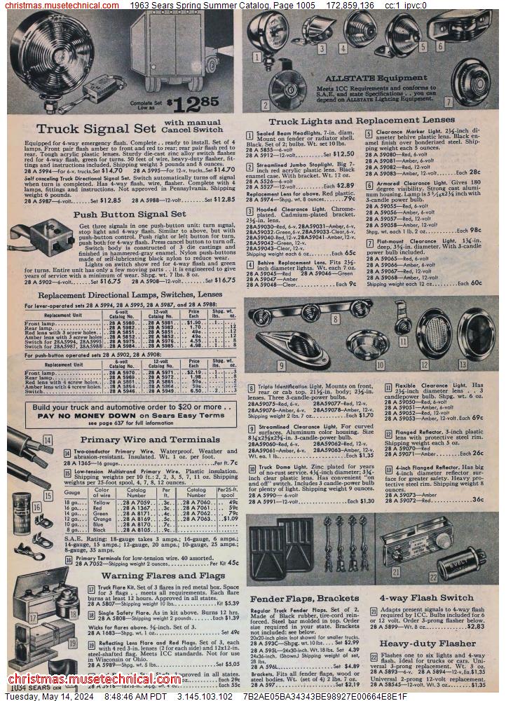 1963 Sears Spring Summer Catalog, Page 1005