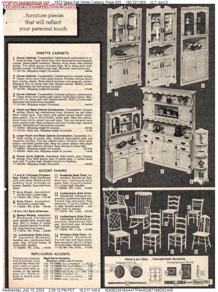 1973 Sears Fall Winter Catalog, Page 955