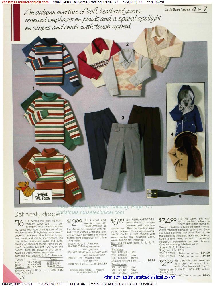 1984 Sears Fall Winter Catalog, Page 371
