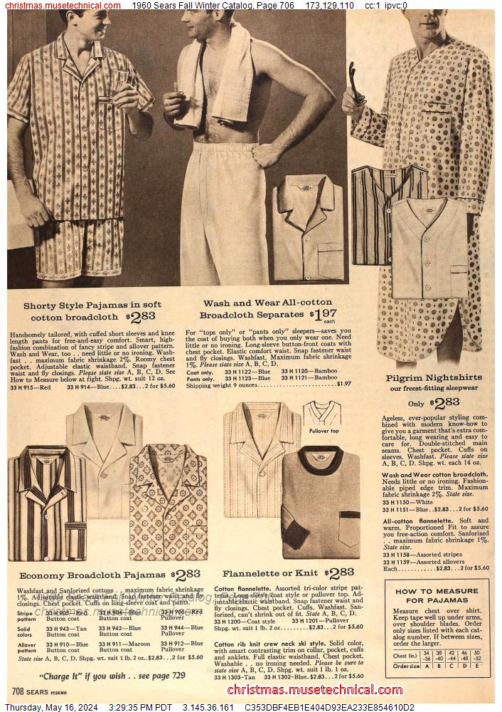 1960 Sears Fall Winter Catalog, Page 706