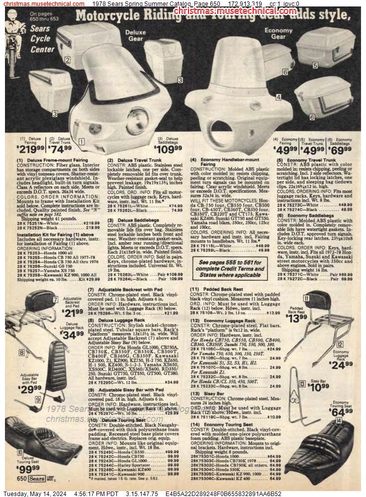 1978 Sears Spring Summer Catalog, Page 650