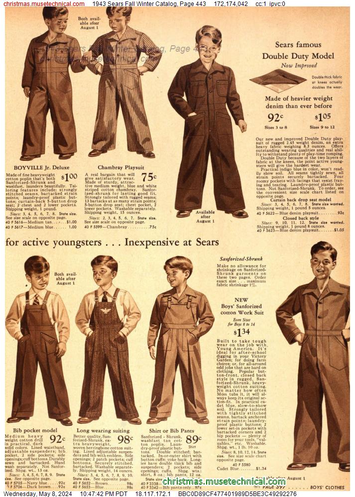 1943 Sears Fall Winter Catalog, Page 443