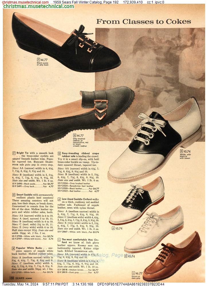 1959 Sears Fall Winter Catalog, Page 192