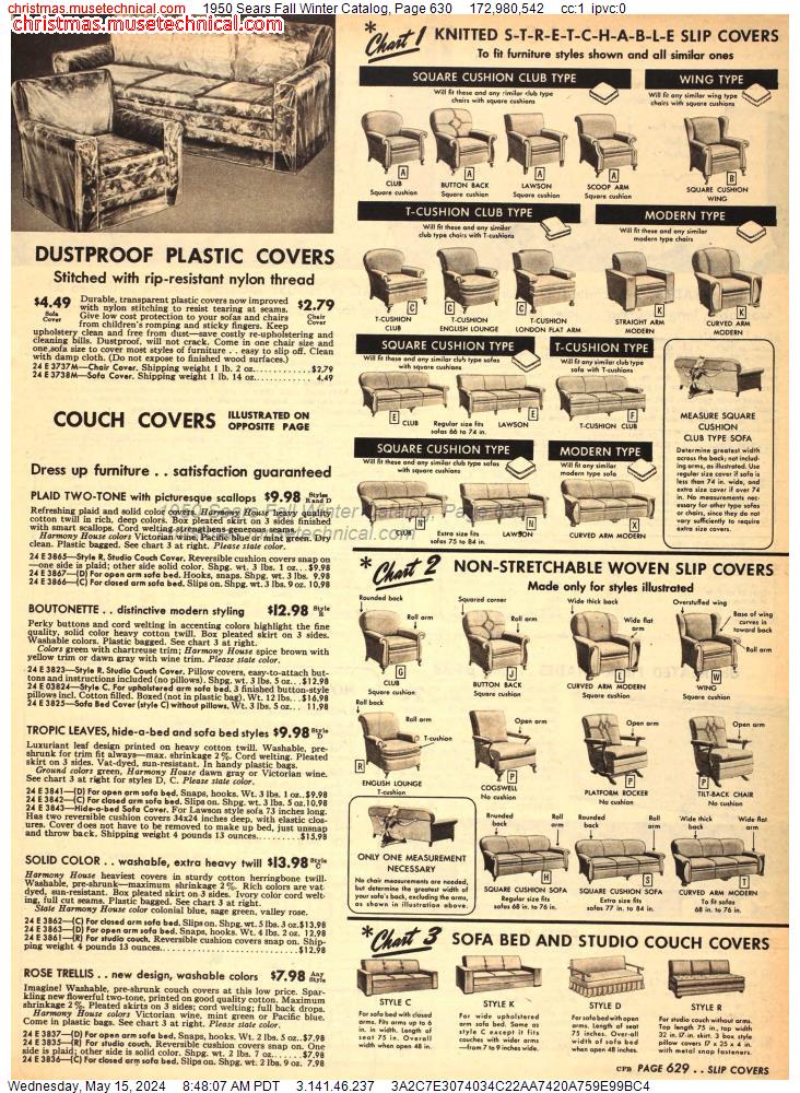 1950 Sears Fall Winter Catalog, Page 630