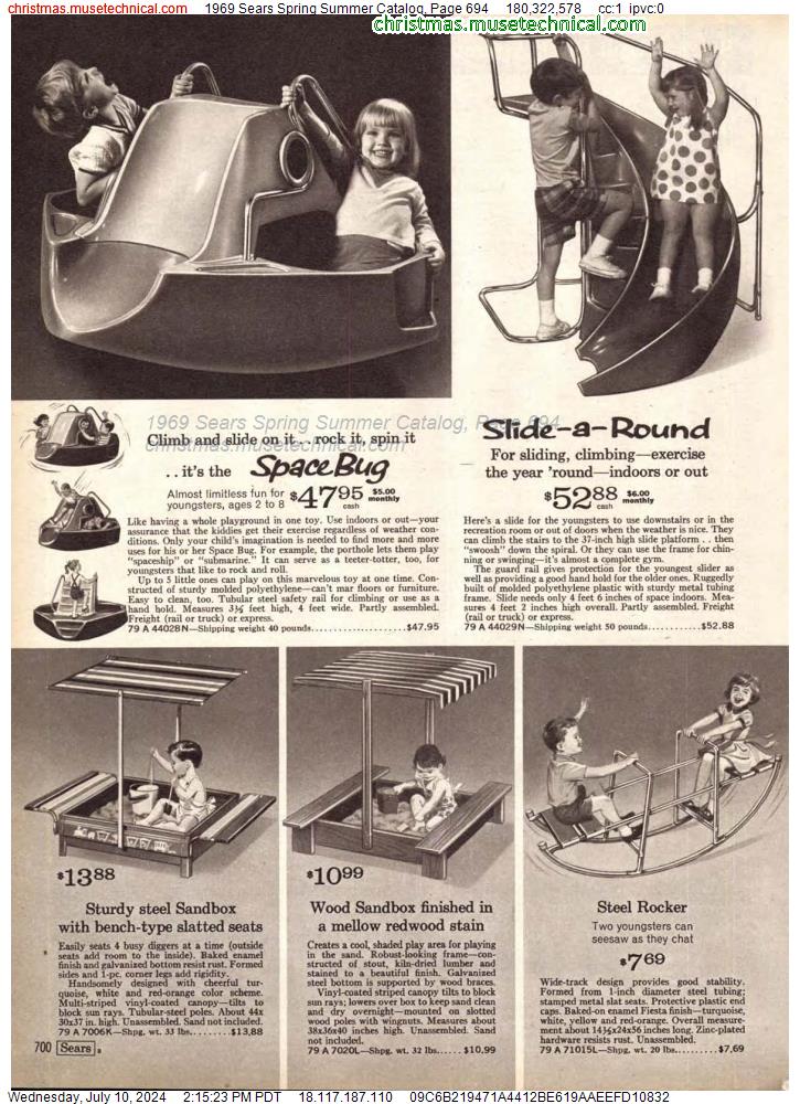 1969 Sears Spring Summer Catalog, Page 694