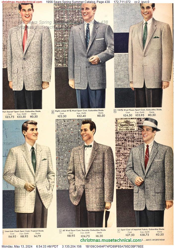 1956 Sears Spring Summer Catalog, Page 438