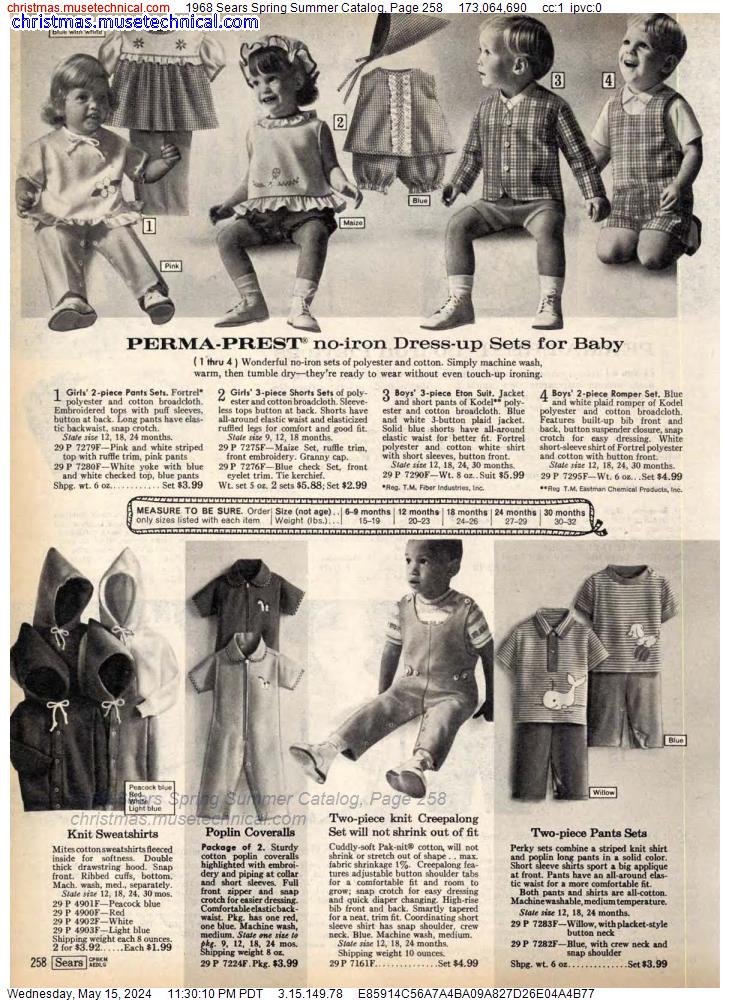 1968 Sears Spring Summer Catalog, Page 258