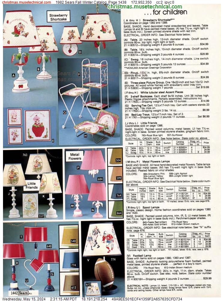 1982 Sears Fall Winter Catalog, Page 1438