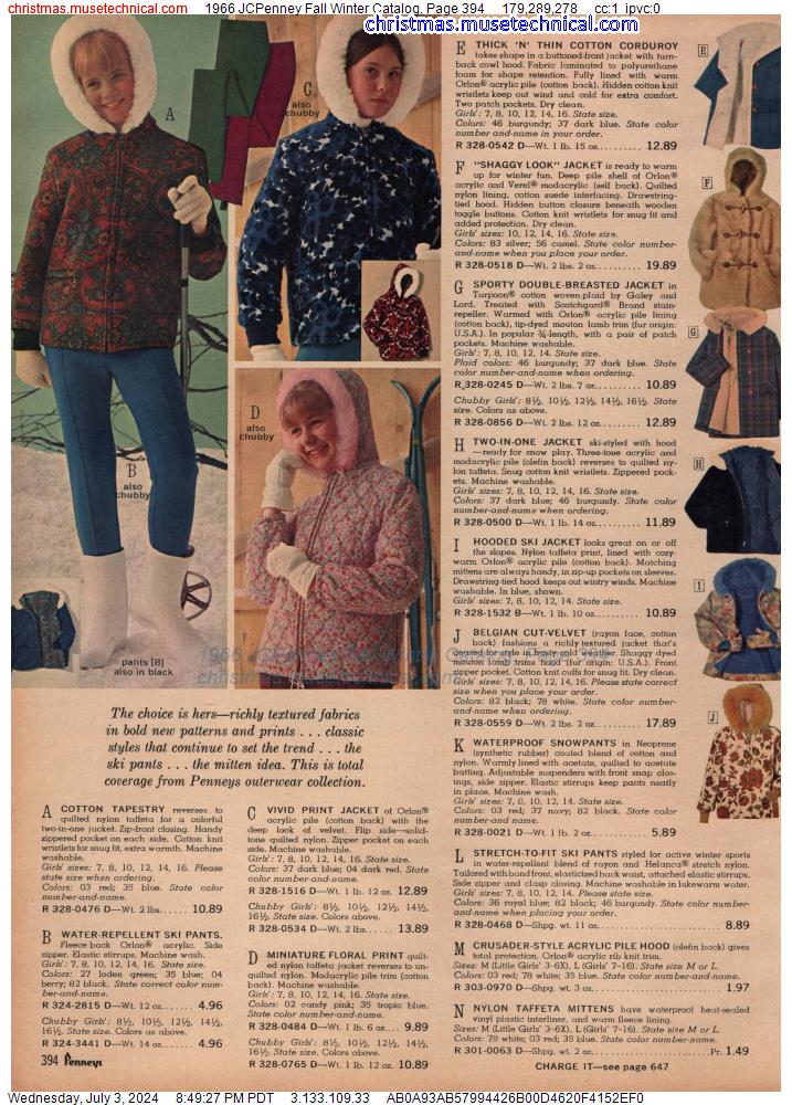 1966 JCPenney Fall Winter Catalog, Page 394