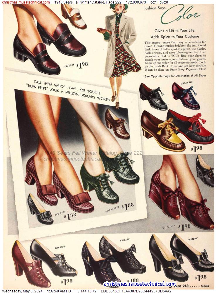 1940 Sears Fall Winter Catalog, Page 222