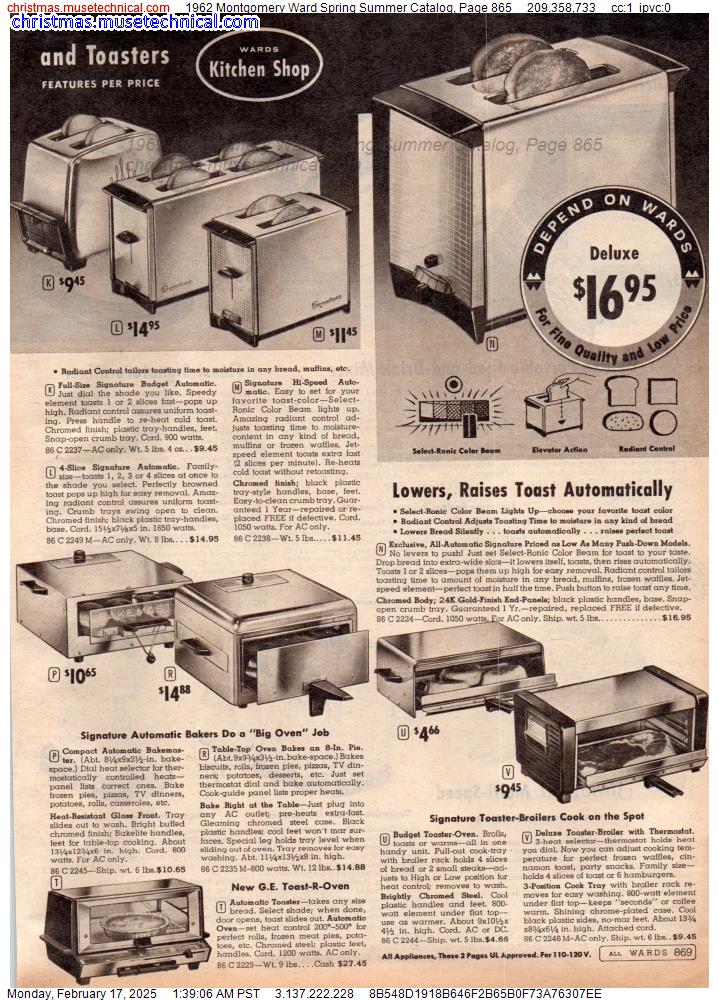 1962 Montgomery Ward Spring Summer Catalog, Page 865