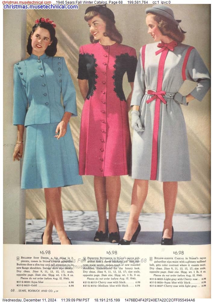 1946 Sears Fall Winter Catalog, Page 68