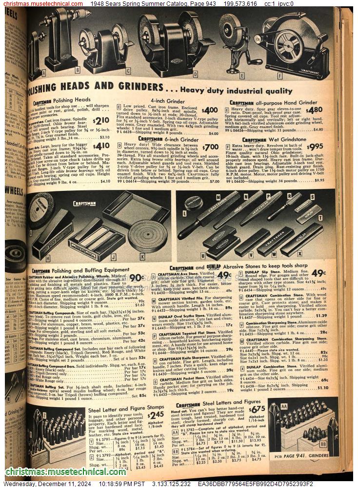 1948 Sears Spring Summer Catalog, Page 943