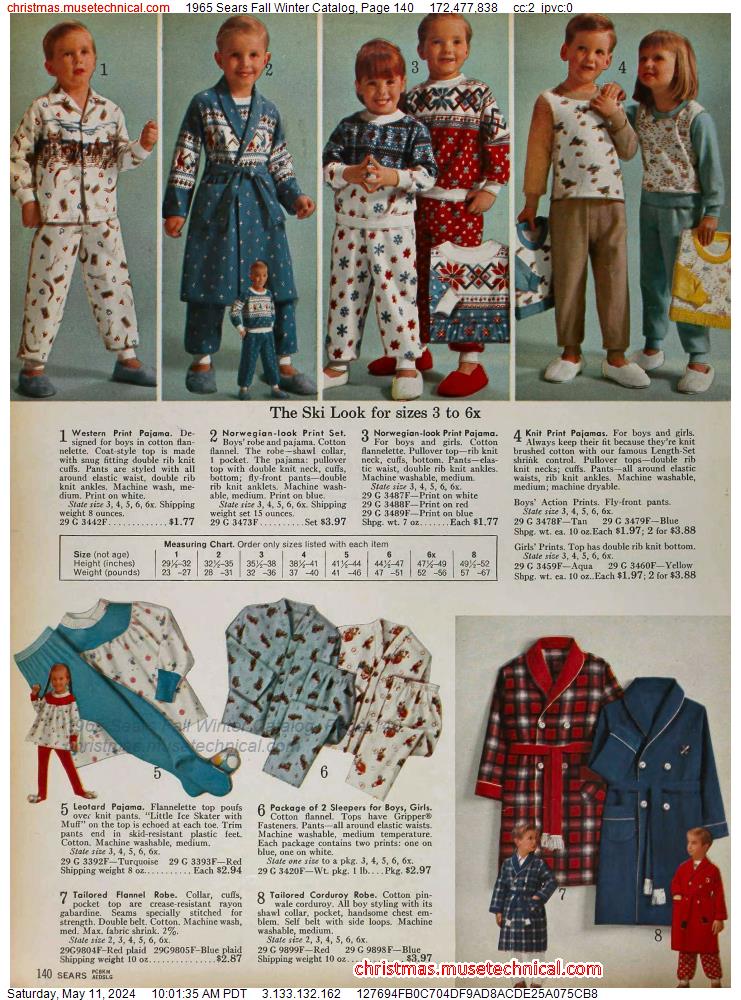 1965 Sears Fall Winter Catalog, Page 140