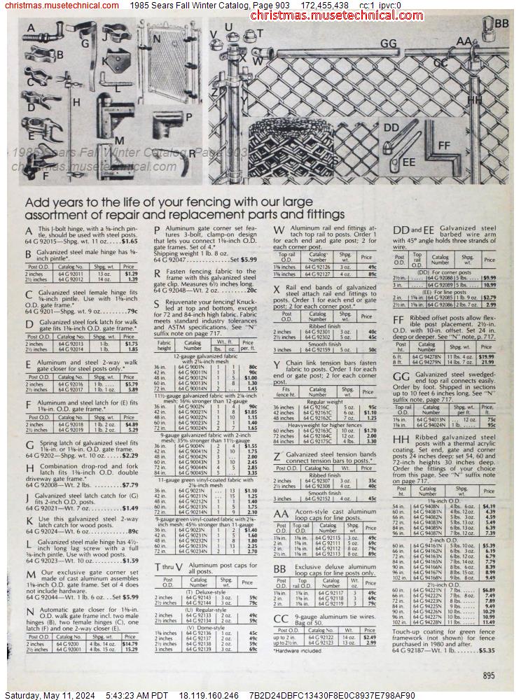 1985 Sears Fall Winter Catalog, Page 903