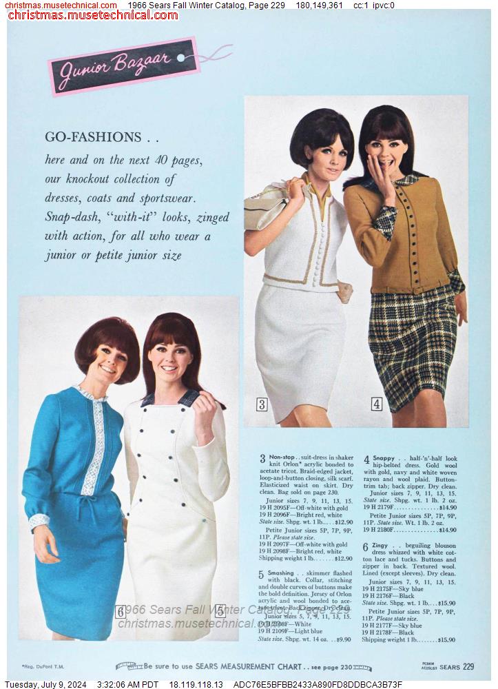 1966 Sears Fall Winter Catalog, Page 229