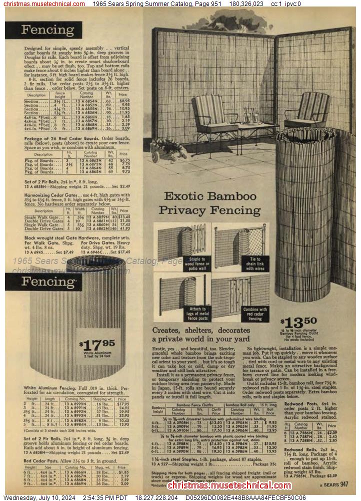 1965 Sears Spring Summer Catalog, Page 951