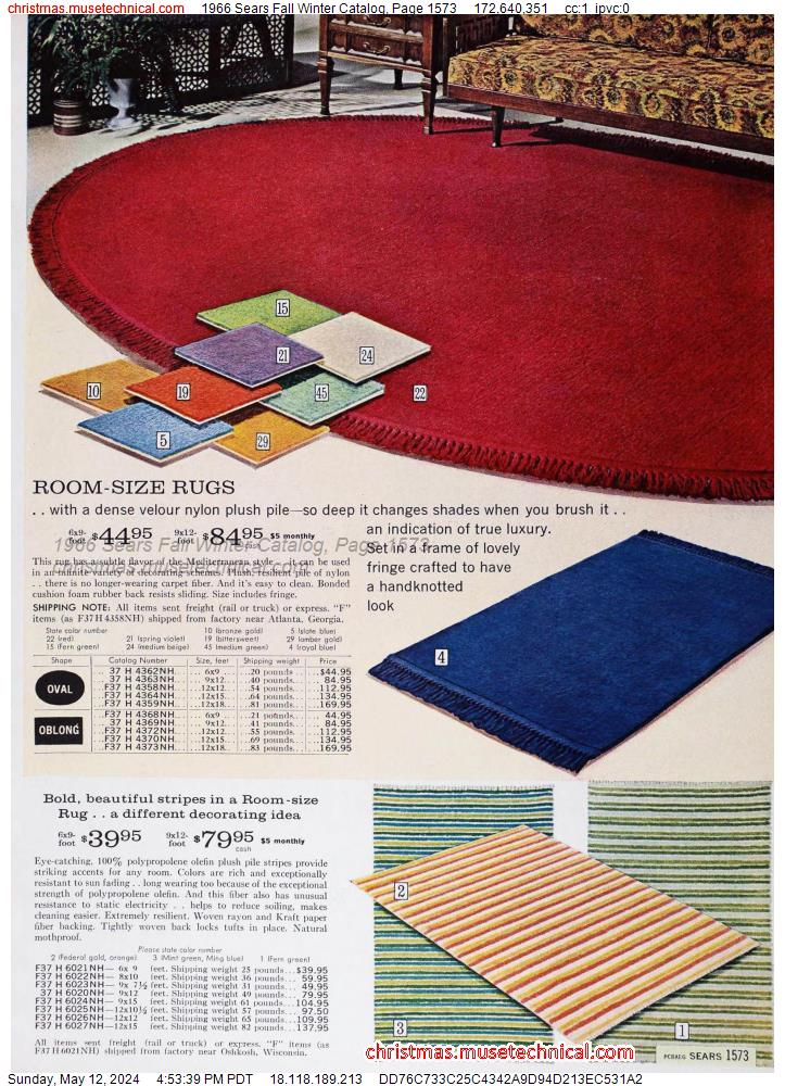 1966 Sears Fall Winter Catalog, Page 1573