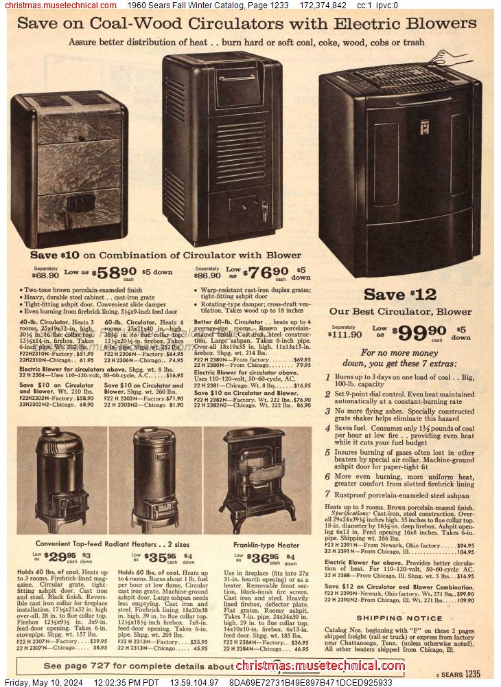 1960 Sears Fall Winter Catalog, Page 1233