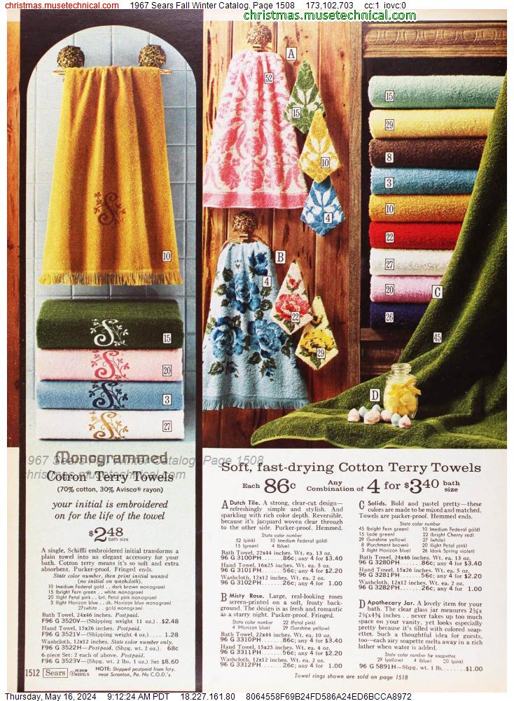 1967 Sears Fall Winter Catalog, Page 1508