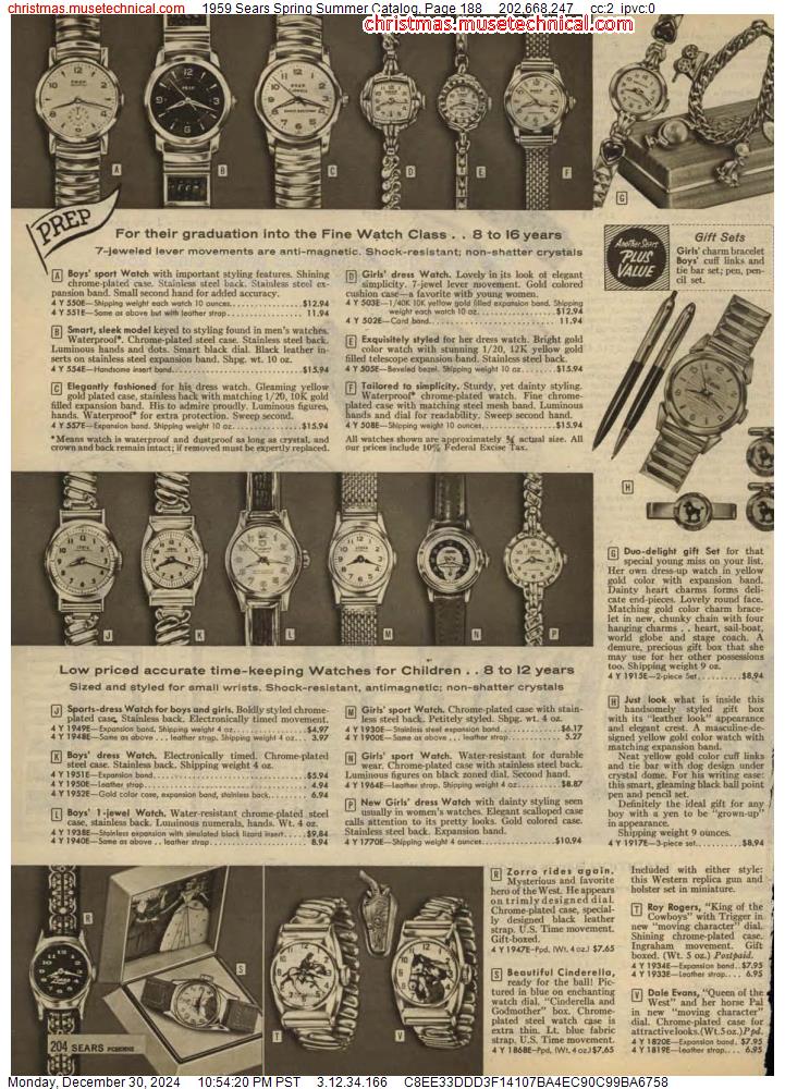 1959 Sears Spring Summer Catalog, Page 188