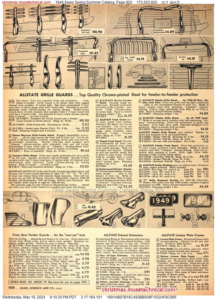 1949 Sears Spring Summer Catalog, Page 920