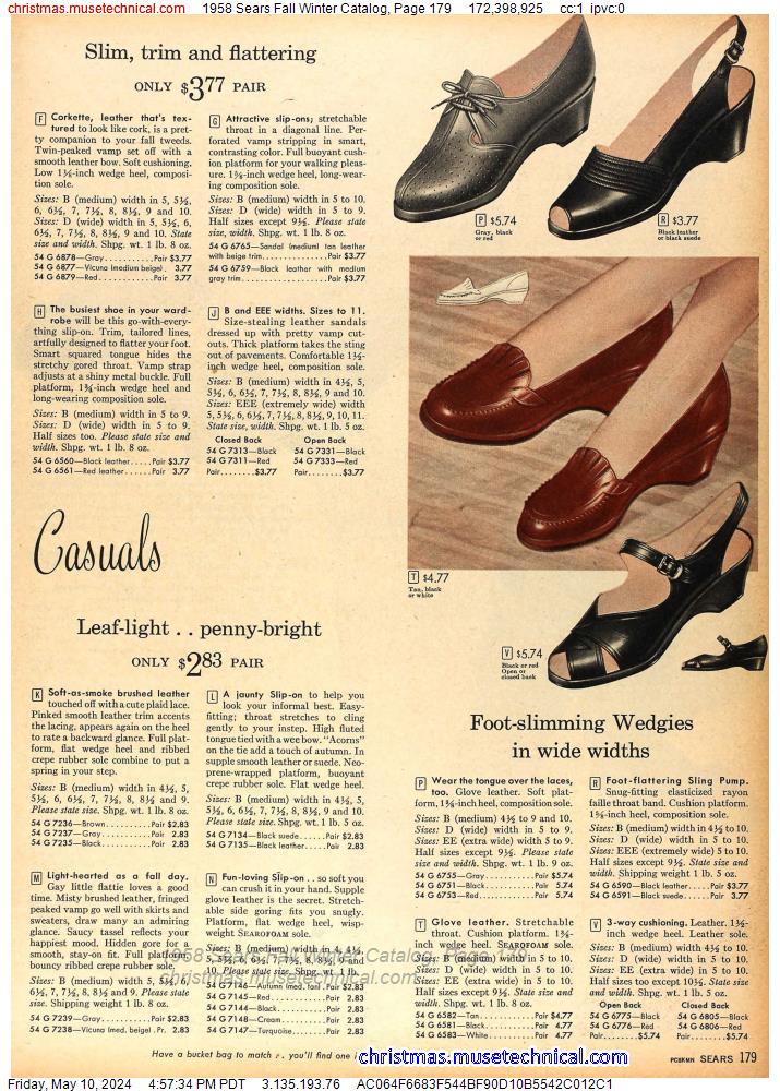 1958 Sears Fall Winter Catalog, Page 179