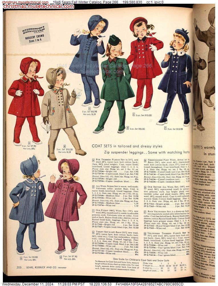 1946 Sears Fall Winter Catalog, Page 266