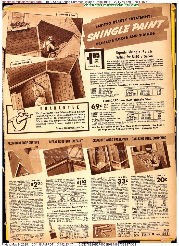 1939 Sears Spring Summer Catalog, Page 1097