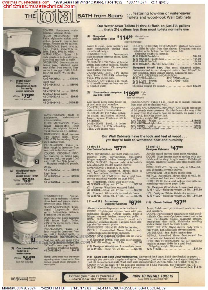 1979 Sears Fall Winter Catalog, Page 1032