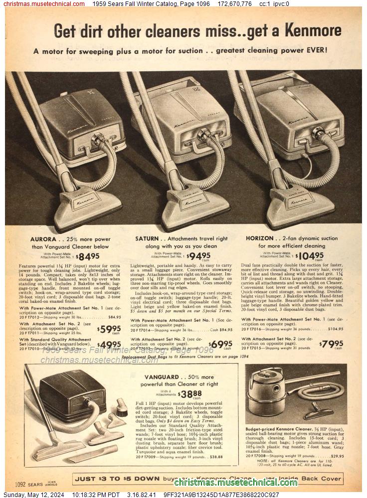1959 Sears Fall Winter Catalog, Page 1096