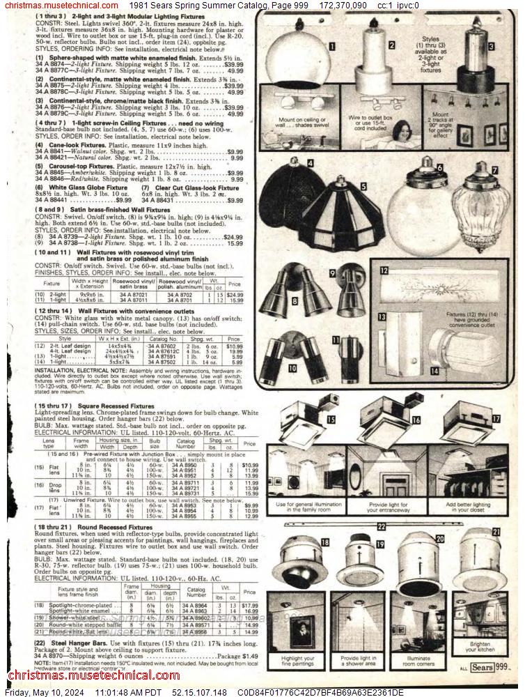 1981 Sears Spring Summer Catalog, Page 999