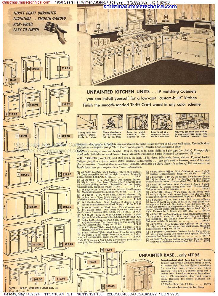 1950 Sears Fall Winter Catalog, Page 699