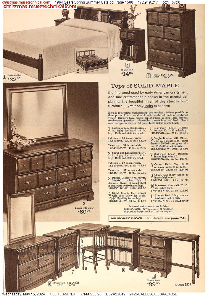 1964 Sears Spring Summer Catalog, Page 1500