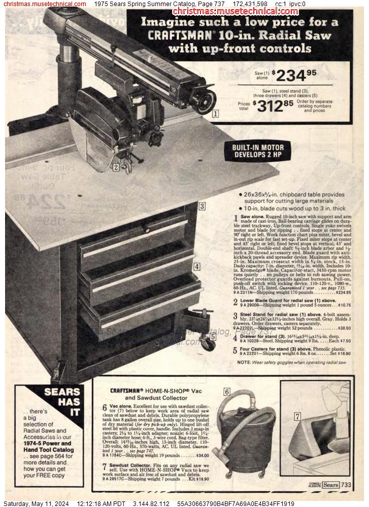 1975 Sears Spring Summer Catalog, Page 737