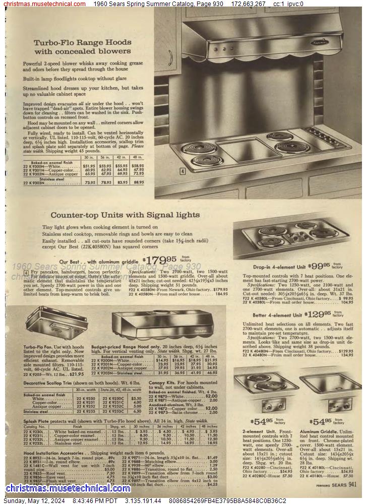 1960 Sears Spring Summer Catalog, Page 930