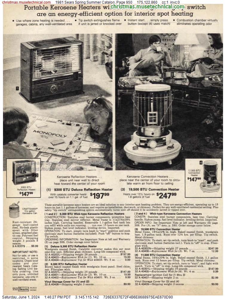 1981 Sears Spring Summer Catalog, Page 950