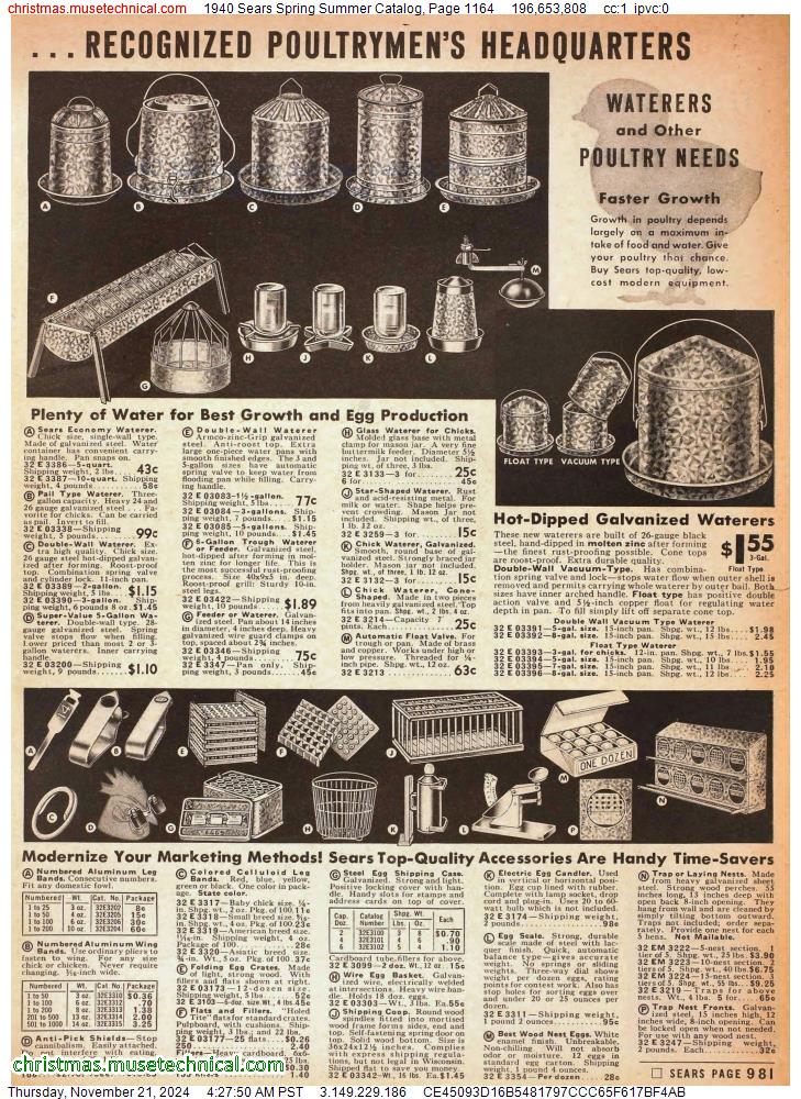 1940 Sears Spring Summer Catalog, Page 1164