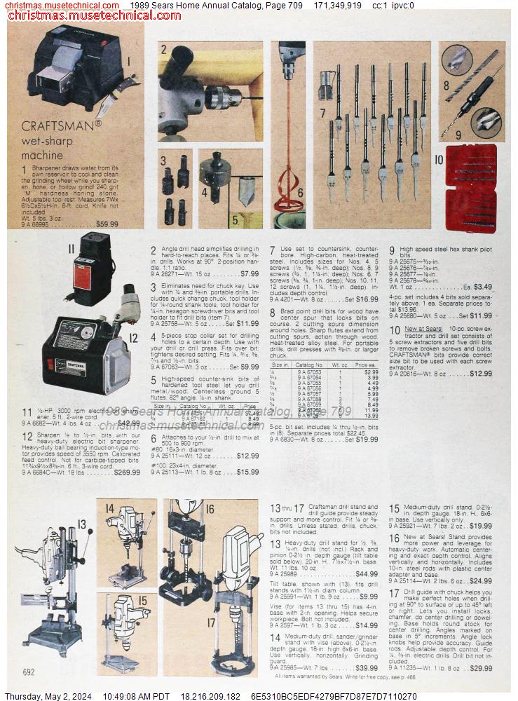 1989 Sears Home Annual Catalog, Page 709